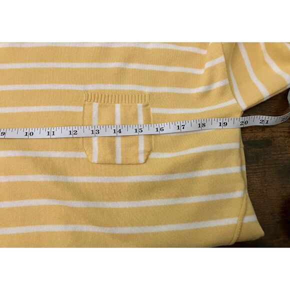 Garnet Hill easy cotton sweater tee striped crewneck sweater - Picture 6 of 8